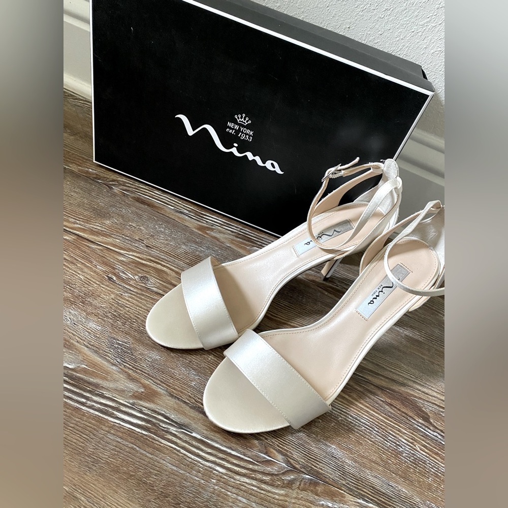 Nina Venetia Ivory Satin Heel